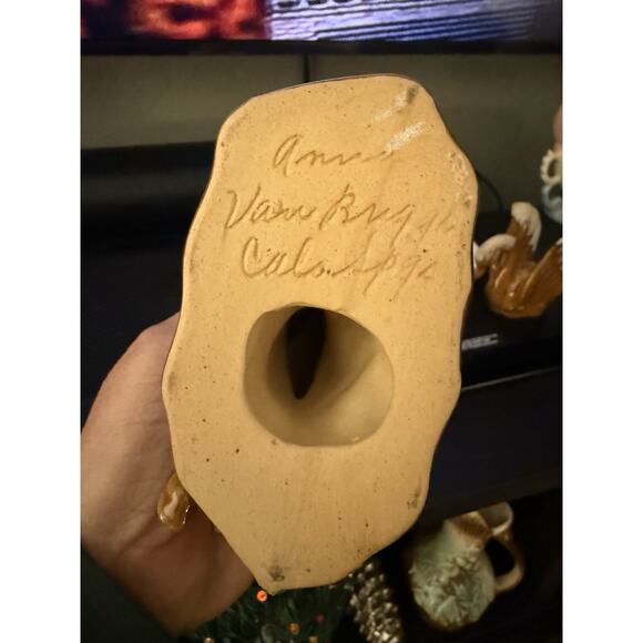 Van Briggle Pottery Dark Palomino Jumping Stallion Horse Figurine Signed Vintage - Picture 4 of 4